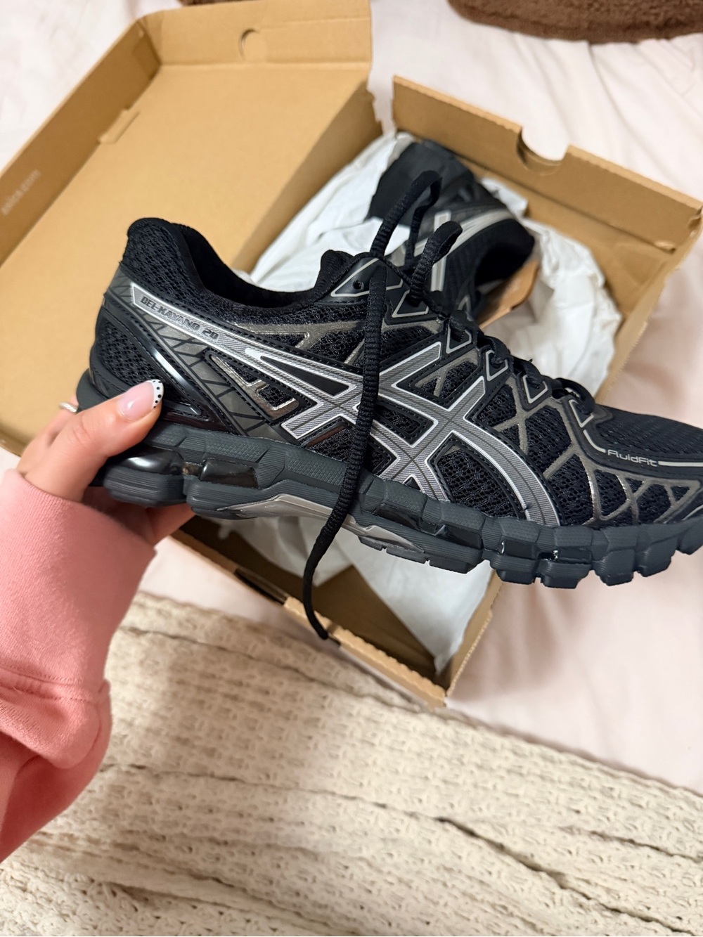 ASICS Black and Silver Women's Athletic Running Shoes